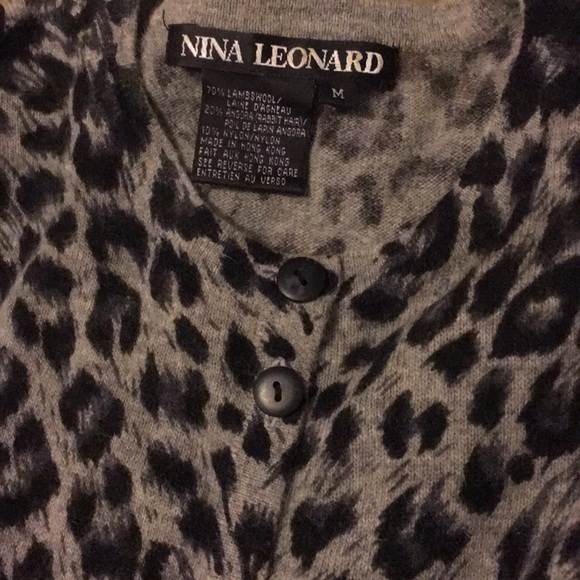 Lambswool/ Angora Cheetah Sweater - Picture 3 of 3